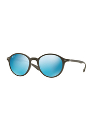 Ray-Ban Full Rim Round Black Sunglasses Unisex, Blue Lens, RB4237-620617, 50/21/145