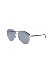 Gucci Full Rim Aviator Ruthenium Sunglasses Unisex, Grey Mirrored Lens, GU-0138/S-009, 61/14/145