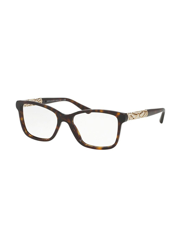 

Bvlgari Full Rim Rectangle Havana Frame for Women, BV4125B-504, 52/17/140