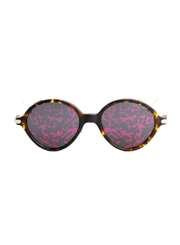 Dior Full Rim Round Havana Red Sunglasses for Women, Grey/Pink Lens, CD-DRUMBRAGE-0X352TN, 52/20/135