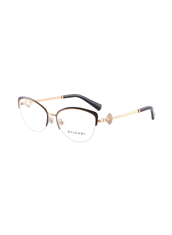 

Bvlgari Half-Rim Cat Eye Black Frame for Women, BV2198B-2033, 53/18/140