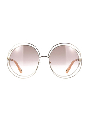 Chloe Full Rim Round Silver Sunglasses for Women, Pink Lens, CL-CE114SD-724, 62/18/135