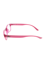 Lacoste Full-Rim Rectangle Pink Computer Glasses for Kids, with Blue Light Filter, Clear Lens, 8-13 Years, LA-L3803B-525-51-BC, 51/14/135