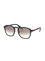 Prada Linea Rossa Full Rim Square Black Sunglasses for Men, Grey Gradient Lens, PS-02SS-DG00A7, 55/20/145
