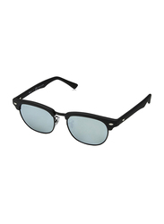 Ray-Ban Full Rim Clubmaster Black Sunglasses for Kids, Blue Silver Mirrored Lens, RJ9050S-100S30, 45/16/125