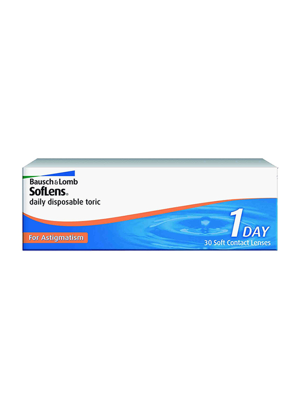 Bausch & Lomb Soflens Daily Disposable Toric Pack of 30 Contact Lenses, Clear, SPH -2.75, CYL-0.75, Axis 160