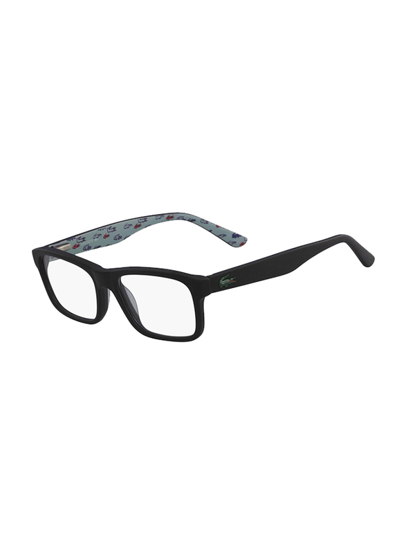 Lacoste Full-Rim Square Matte Black Computer Glasses for Kids, with Blue Light Filter, Clear Lens, 8-13 Years, LA-L3612-002-49-BC, 49/16/135