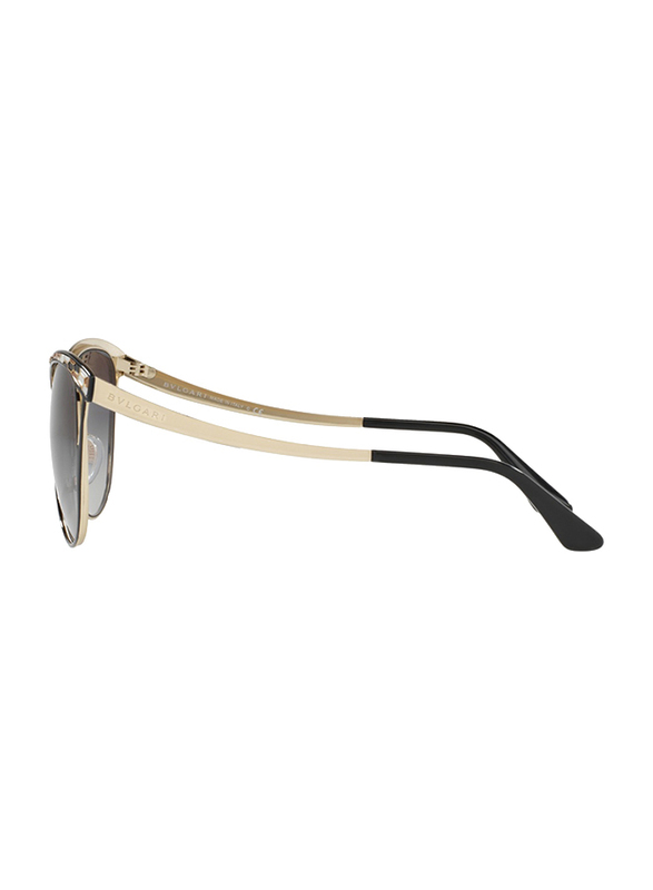Bvlgari Full Rim Cat Eye Gold/Black Sunglasses for Women, Grey Gradient Lens, BV6083-20188G, 56/17/140