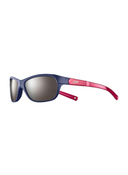 Julbo Player L Full-Rim Rectangle Blue Sunglasses for Kids, with Blue Light Filter, Mirrored Grey Lens, 6-10 Years, JBF-PLAYERLJ4631126, 49/17/112