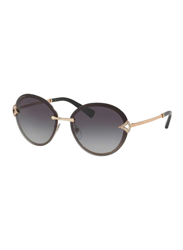 Bvlgari Full Rim Oval Gold Sunglasses for Women, Grey Gradient Lens, BV6101B-20148G, 61/15/135