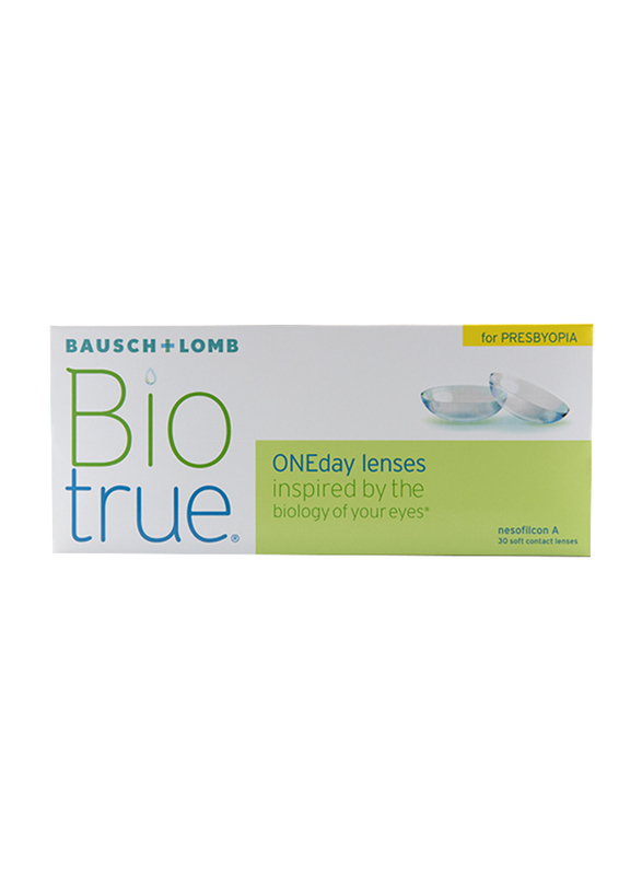 Bausch & Lomb BioTrue Daily Multi Focal Pack of 30 Contact Lenses, Clear, SPH -4.75, Low-Add