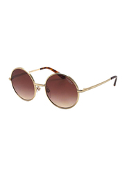 Vogue Full Rim Round Gold Sunglasses for Women, Brown Gradient Lens, VO4085S-848/13, 50/19/135