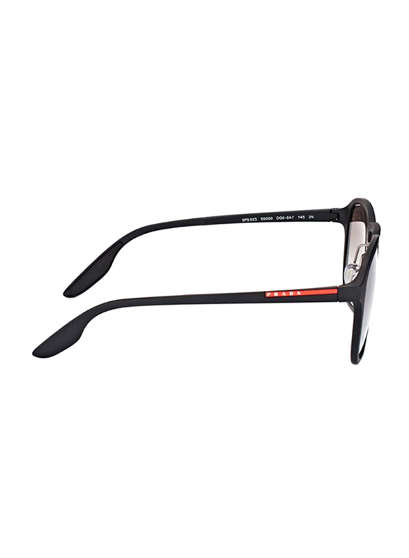 Prada Linea Rossa Full Rim Square Black Sunglasses for Men, Grey Gradient Lens, PS-02SS-DG00A7, 55/20/145