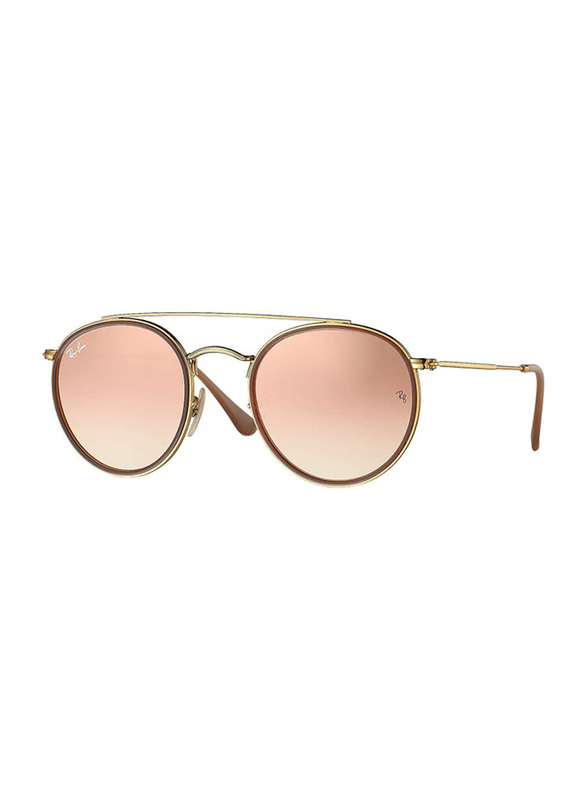 Ray-Ban Full Rim Round Gold Sunglasses for Women, Copper Lens, RB3647N-001/7O, 51/22/145