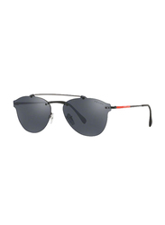Prada Linea Rossa Full Rim Aviator Black Sunglasses for Men, Black Lens, PS-55TS-1AB5L0, 59/16/145