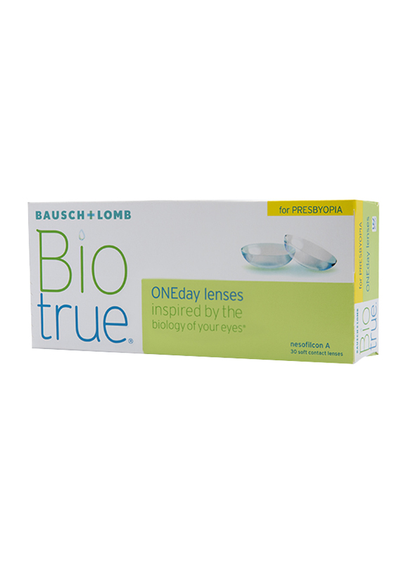 Bausch & Lomb BioTrue Daily Multi Focal Pack of 30 Contact Lenses, Clear, SPH -4.75, Low-Add