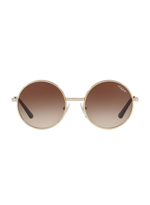 Vogue Full Rim Round Gold Sunglasses for Women, Brown Gradient Lens, VO4085S-848/13, 50/19/135