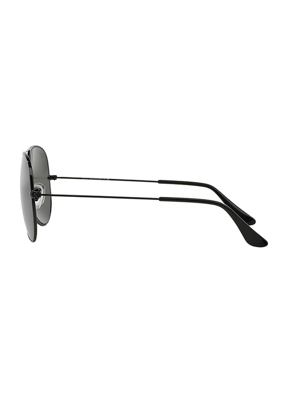 Ray-Ban Full Rim Aviator Black Sunglasses Unisex, Green Lens, RB3025-L2823, 58/14/135