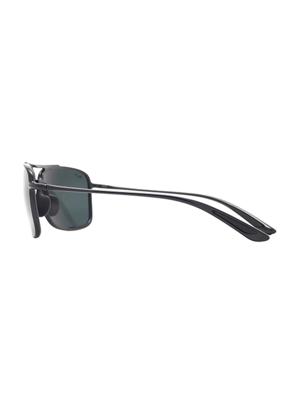 Maui Jim Polarized Full Rim Square Black Sunglasses Unisex, Grey Lens, MJ-437, 61/15/140