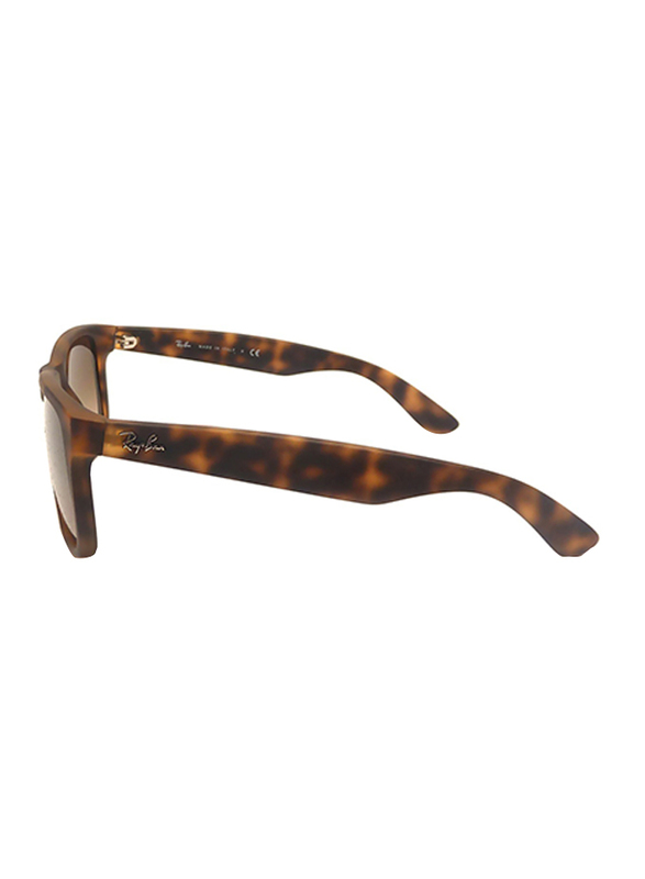 Ray-Ban Full Rim Square Tortoise Brown Sunglasses for Men, Gradient Brown Lens, RB4165-710/13, 55/16/145
