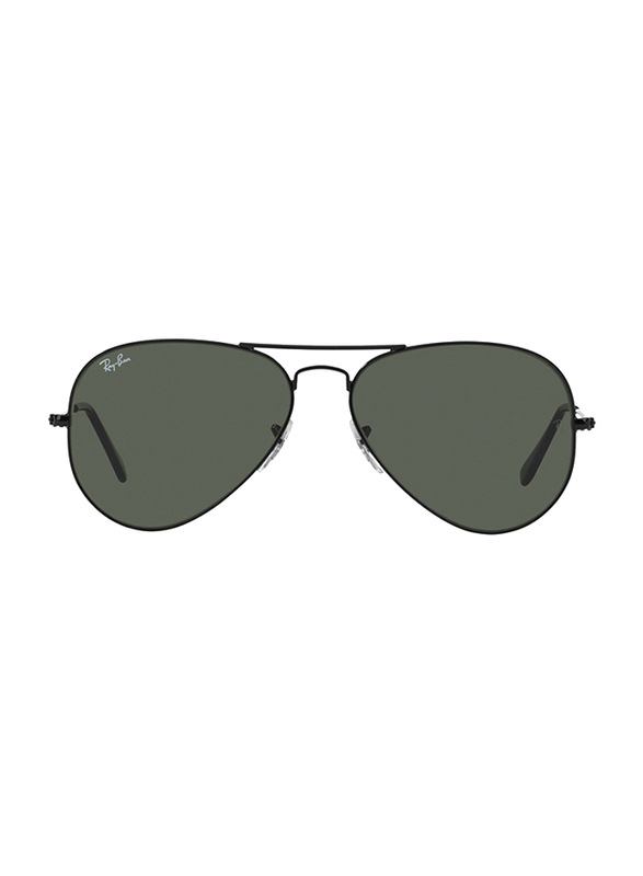 Ray-Ban Full Rim Aviator Black Sunglasses Unisex, Green Lens, RB3025-L2823, 58/14/135