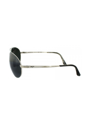 Maui Jim Polarized Full Rim Aviator Silver Sunglasses Unisex, Grey Lens, MJ-210, 63/18/120