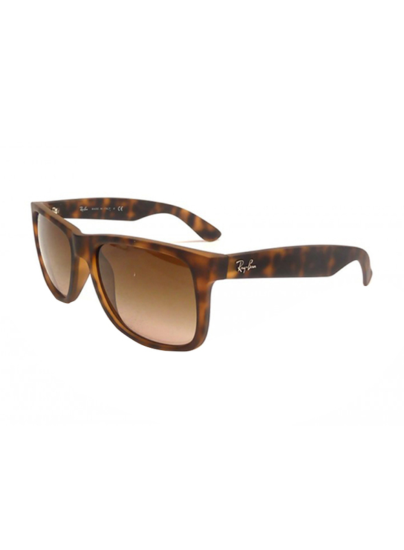 Ray-Ban Full Rim Square Tortoise Brown Sunglasses for Men, Gradient Brown Lens, RB4165-710/13, 55/16/145