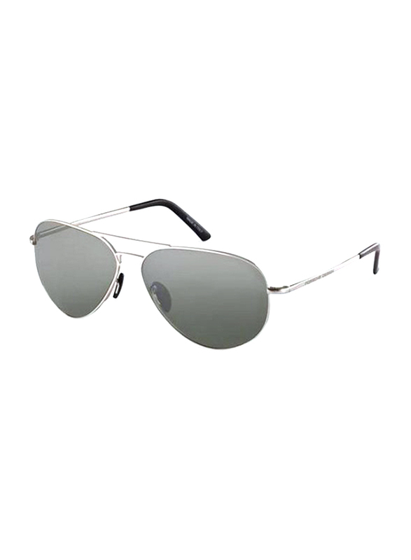 Porsche Design Full Rim Aviator Silver Sunglasses Unisex, Grey Lens, PD-8508C, 60/12/140