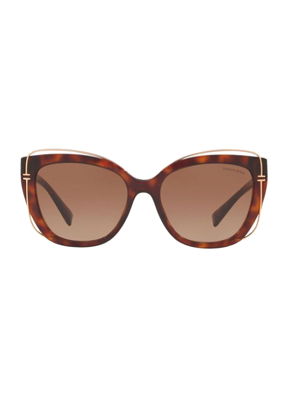 Tiffany&Co Full Rim Cat Eye Brown Sunglasses for Women, Brown Lens, TF-4148-80023B, 54/17/140