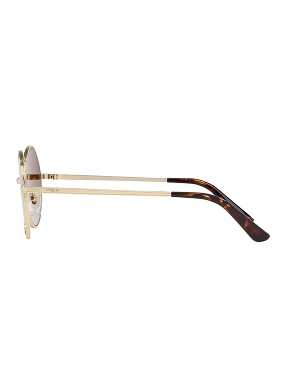 Vogue Full Rim Round Gold Sunglasses for Women, Brown Gradient Lens, VO4085S-848/13, 50/19/135