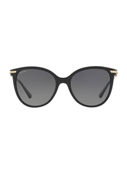 Bvlgari Polarized Full Rim Round Black Sunglasses for Women, Grey Gradient Lens, BV8201B-501/T3, 55/18/140