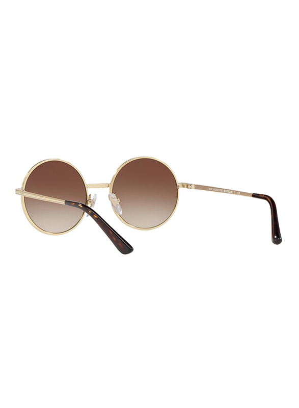 Vogue Full Rim Round Gold Sunglasses for Women, Brown Gradient Lens, VO4085S-848/13, 50/19/135