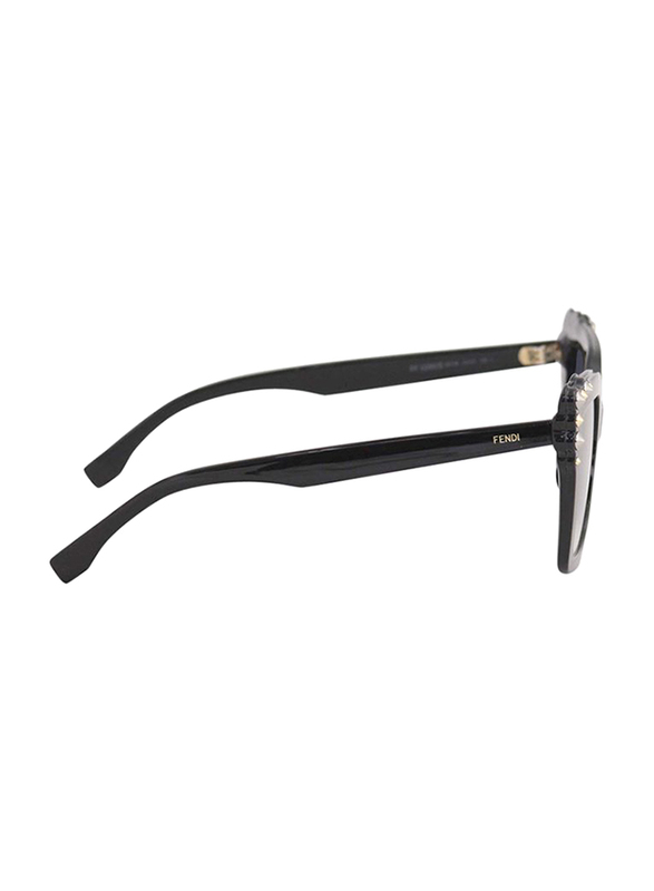 Fendi Full Rim Square Black Sunglasses for Women, Blue Gradient Lens, FN-0260/S-8075208, 52/19/145