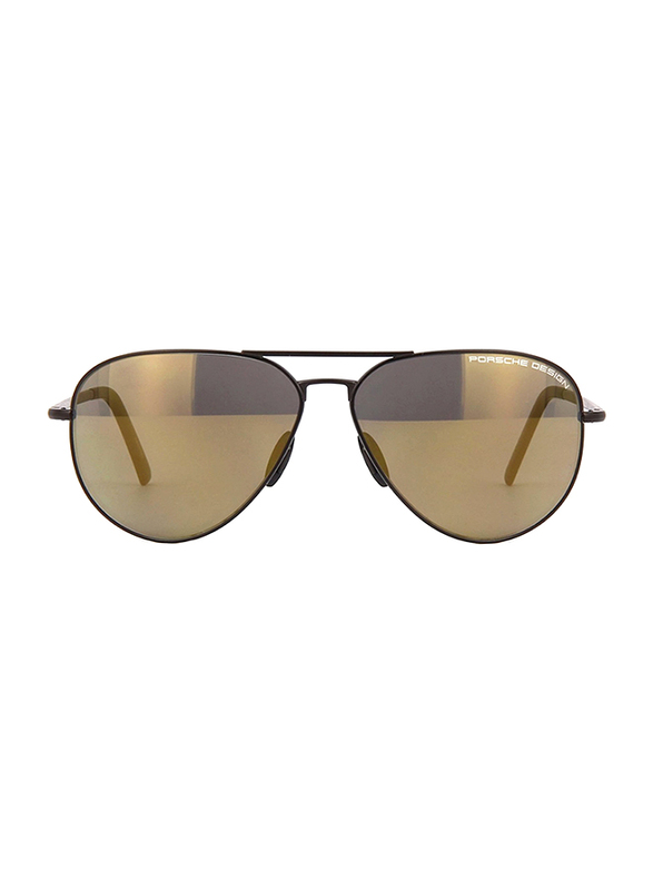 Porsche Design Full Rim Aviator Gunmetal Sunglasses for Men, Light Brown Lens, PD-8508O, 60/12/140