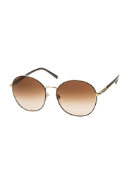 Burberry Full Rim Round Pale Gold Sunglasses for Women, Brown Gradient Lens, BU-3094-114513, 56/17/140