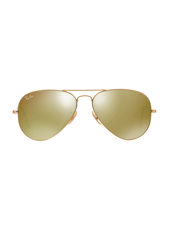 Ray-Ban Full Rim Aviator Gold Sunglasses Unisex, Gold Mirrored Lens, RB3025-112/93, 58/14/135