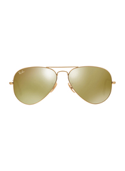 Ray-Ban Full Rim Aviator Gold Sunglasses Unisex, Gold Mirrored Lens, RB3025-112/93, 58/14/135