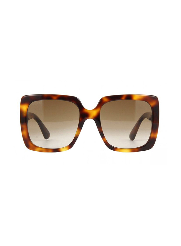 Gucci Full Rim Square Havana Sunglasses for Women, Brown Lens, GU-0418/S-003, 54/20/140