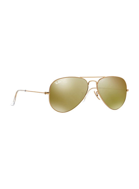 Ray-Ban Full Rim Aviator Gold Sunglasses Unisex, Gold Mirrored Lens, RB3025-112/93, 58/14/135
