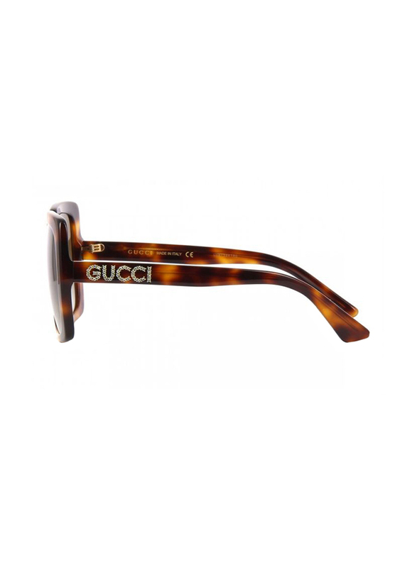 Gucci Full Rim Square Havana Sunglasses for Women, Brown Lens, GU-0418/S-003, 54/20/140