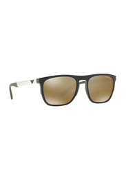 Emporio Armani Full Rim Square Black Sunglasses Unisex, Brown Lens, EM-4114-56747I, 55/20/145