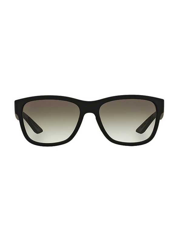 Prada Linea Rossa Full Rim Square Black Sunglasses for Men, Grey Lens, PS-03QS-DG00A7, 57/17/145