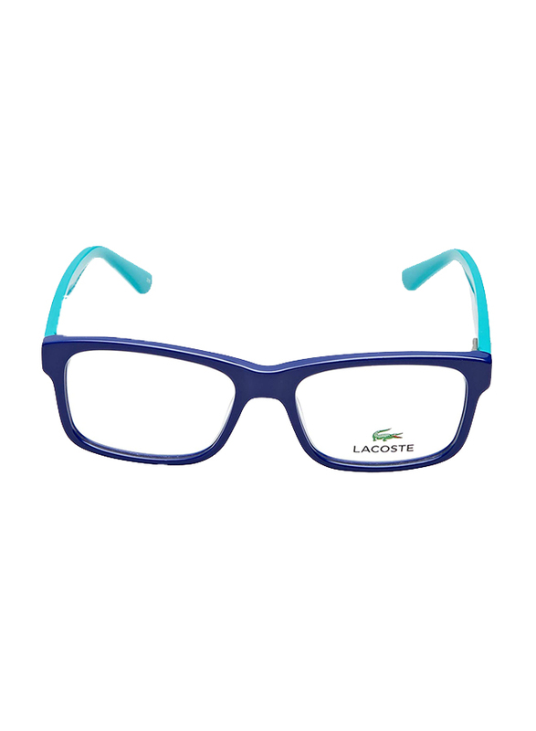 Lacoste Full-Rim Square Blue Azure Computer Glasses for Kids, with Blue Light Filter, Clear Lens, 8-13 Years, LA-L3612-424-46-BC, 46/15/130