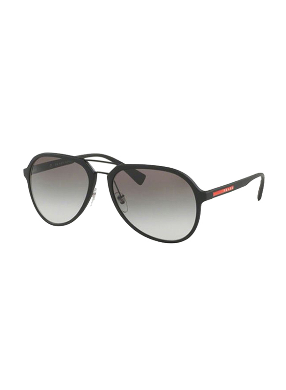 Prada Linea Rossa Full Rim Aviator Black Sunglasses Unisex, Grey Lens, PS-05RS-DG00A7, 58/17/135