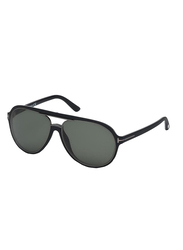 Tom Ford Full Rim Aviator Black Sunglasses for Men, Green Lens, FT-037902R60, 60/16/140