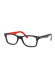 Ray-Ban Full Rim Rectangle Black on Texture Red Frame Unisex, RX5228-2479, 50/17/140