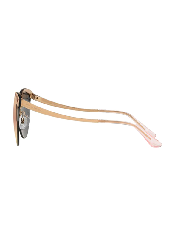 Bvlgari Full Rim Cat Eye Rose Gold Sunglasses for Women, Rose Gold Mirrored Lens, BV6110-20144Z, 63/15/140