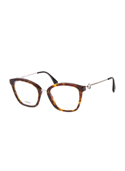 Fendi Full Rim Cat Eye Havana Frame for Women, FN-0334-0865121, 51/21/140