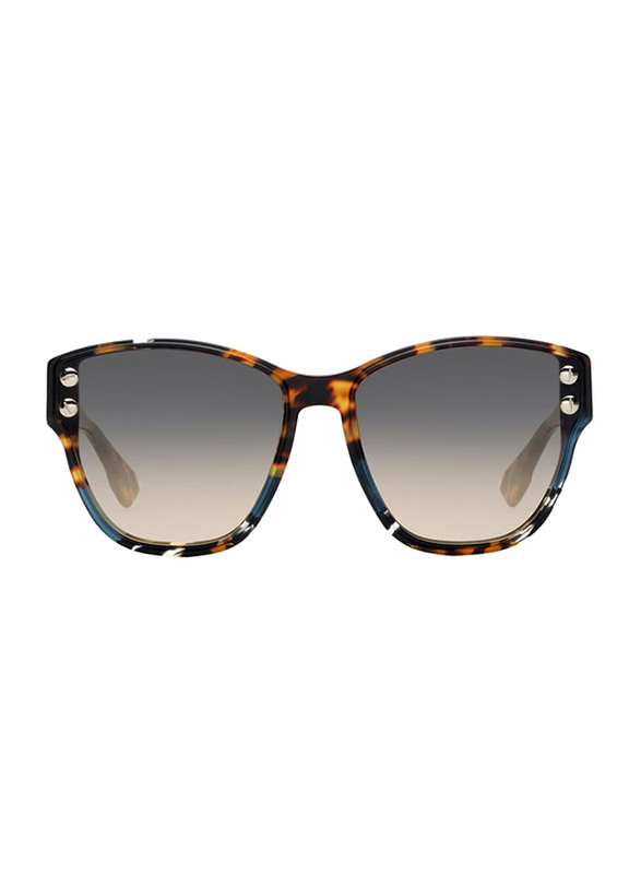 Dior Full Rim Cat Eye Blue Havana Sunglasses for Women, Grey Gradient Lens, CD-DRADDICT3-JBW6086, 60/17/145