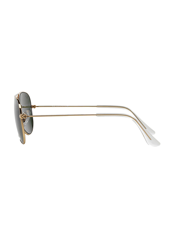 Ray-Ban Full Rim Aviator Gold Sunglasses Unisex, Green Lens, RB3044-L0207, 58/14/135